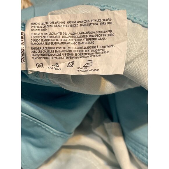 Bandolino Amalia Short Stretch Aqua Blue Womens Size 24  With Woven - Picture 14 of 16